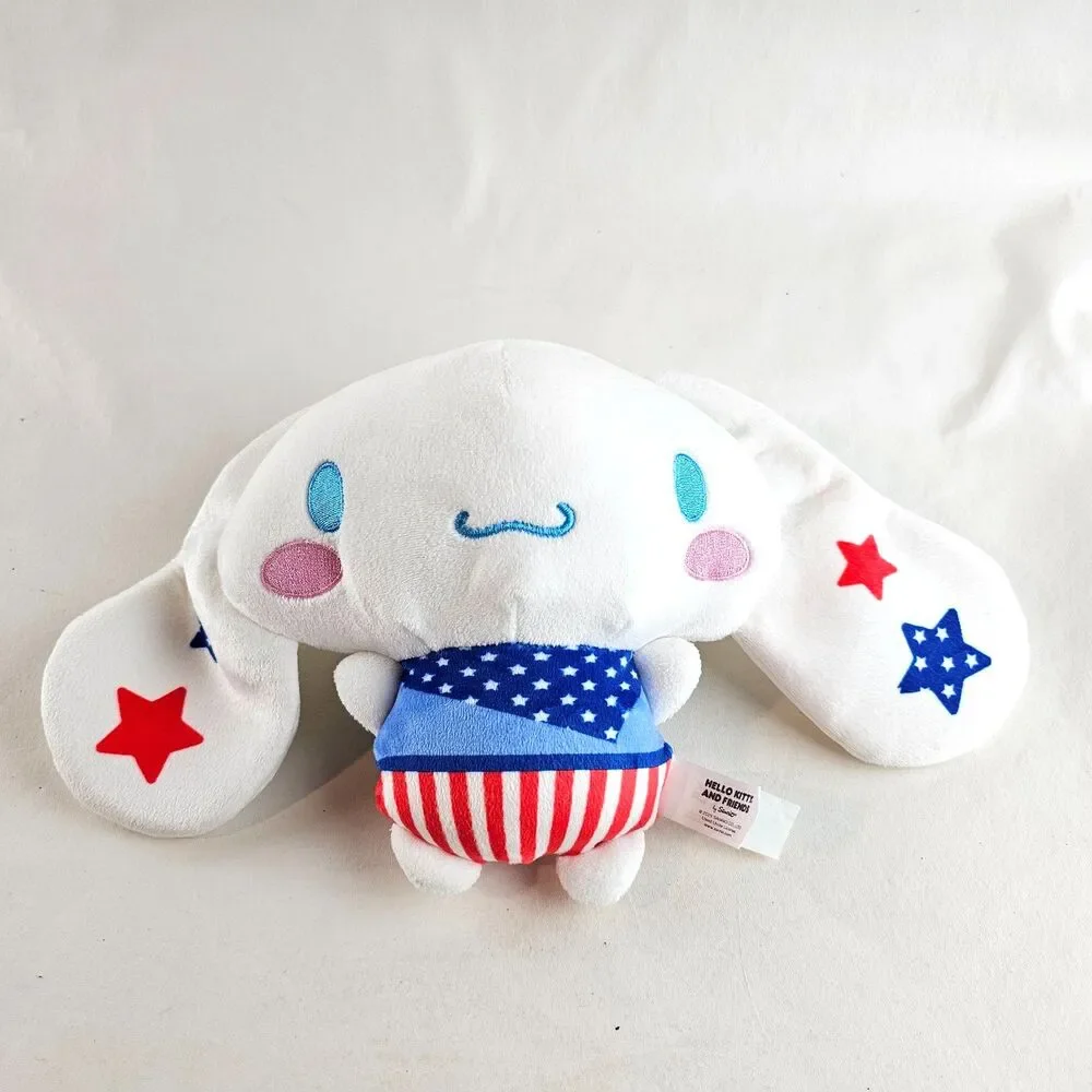 Sanrio Cinnamoroll Plush 2025 Patriotic USA American Flag Stars Stripes
